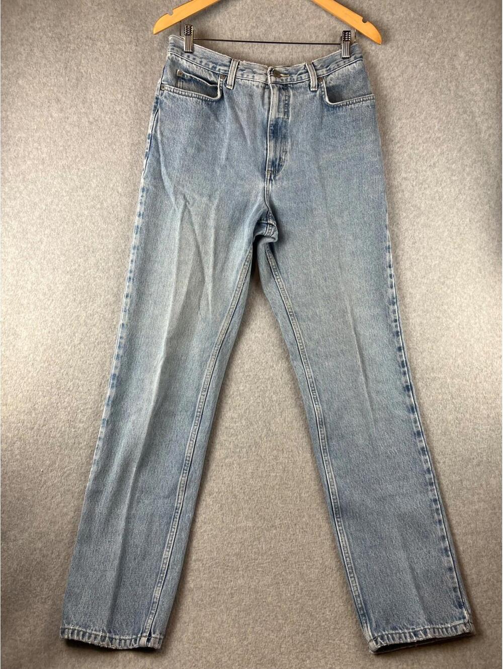 Lands End Denim Jeans Women Size 12 High Waist Straight Pants Light Wash